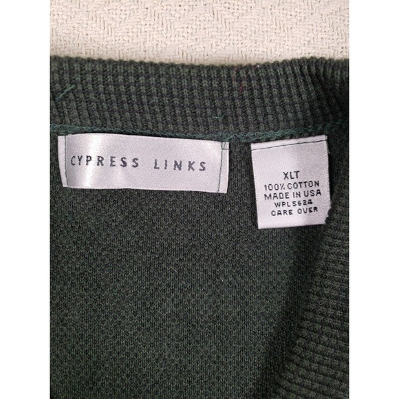 VTG‎ Cypress Links Sweater Mens XL Green Knit Sleeveless V-Neck Cotton Pullover - Picture 3 of 7